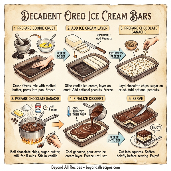 Decadent Oreo Ice Cream Bars instructions