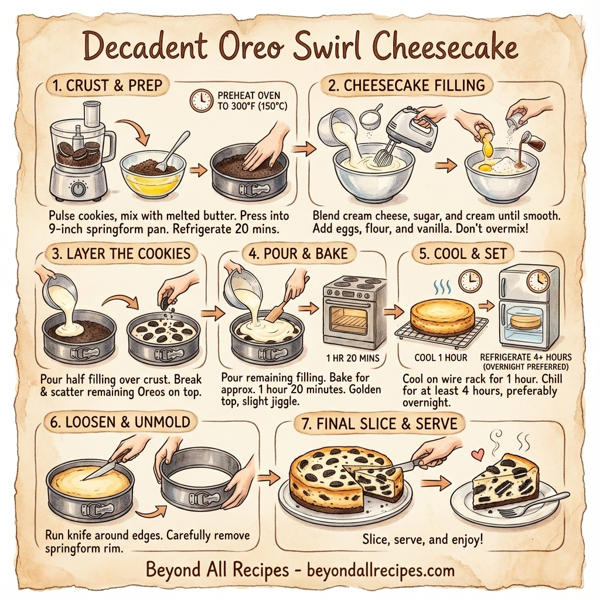 Decadent Oreo Swirl Cheesecake instructions
