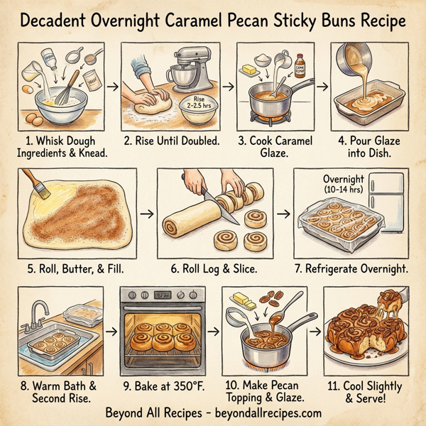 Decadent Overnight Caramel Pecan Sticky Buns instructions