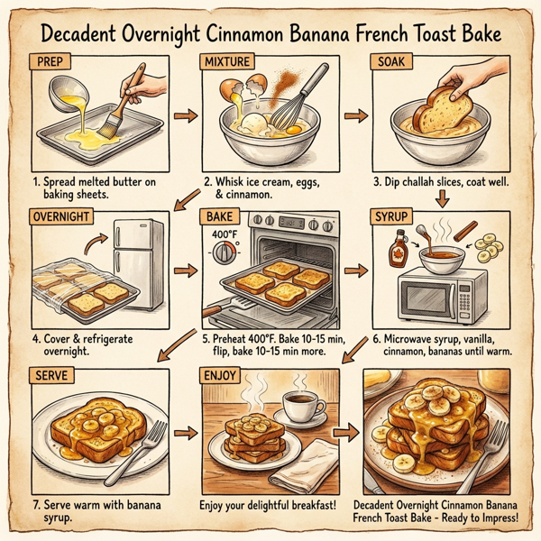 Decadent Overnight Cinnamon Banana French Toast Bake instructions