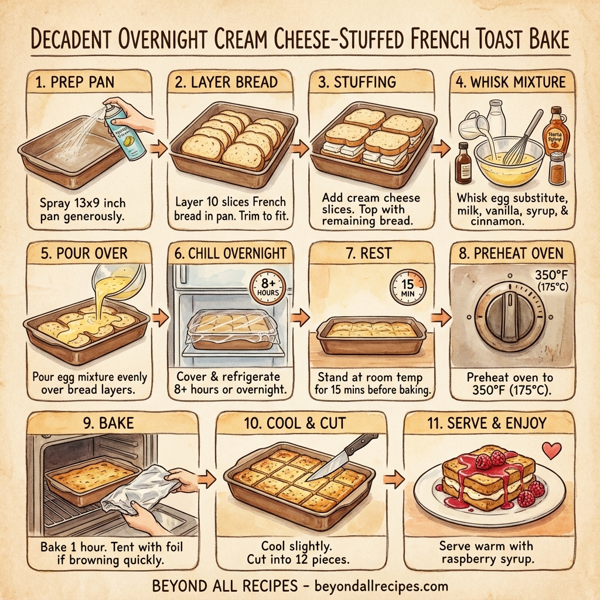 Decadent Overnight Cream Cheese-Stuffed French Toast Bake instructions