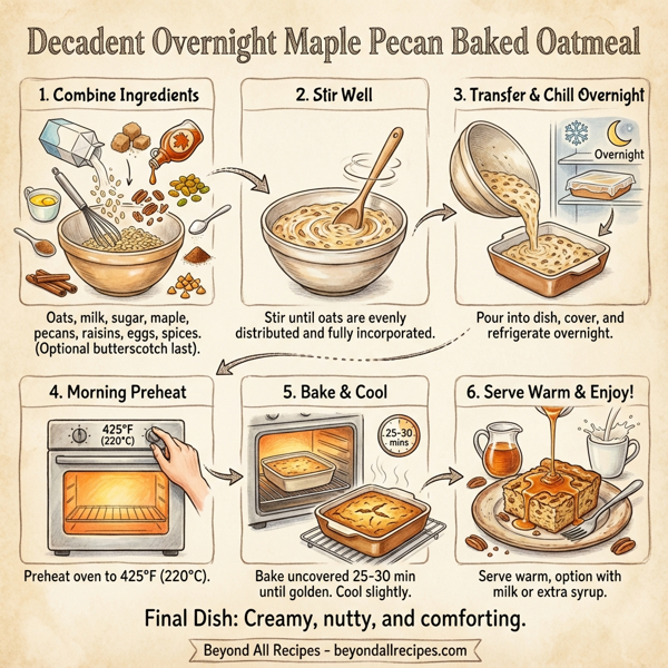 Decadent Overnight Maple Pecan Baked Oatmeal instructions