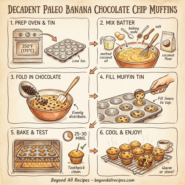 Decadent Paleo Banana Chocolate Chip Muffins instructions