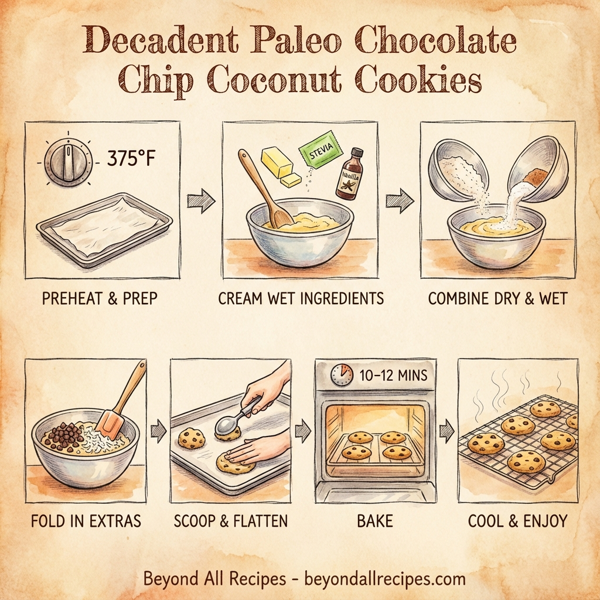 Decadent Paleo Chocolate Chip Coconut Cookies instructions