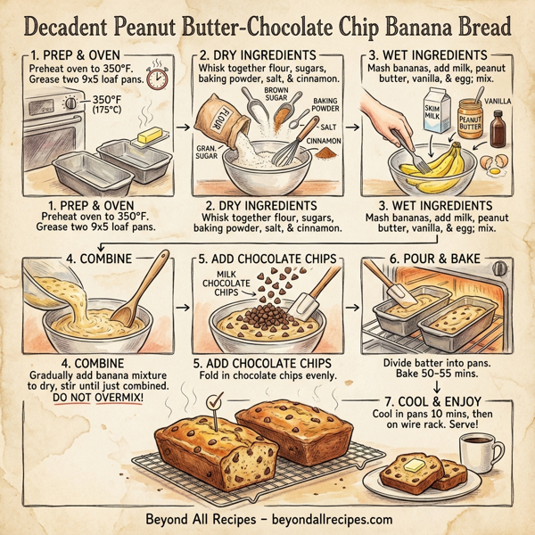 Decadent Peanut Butter-Chocolate Chip Banana Bread instructions