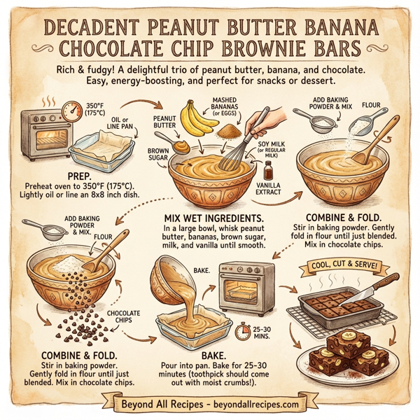 Decadent Peanut Butter Banana Chocolate Chip Brownie Bars instructions