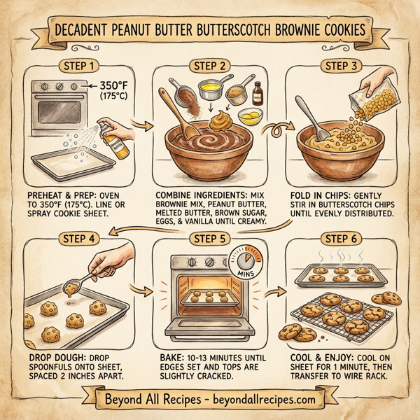 Decadent Peanut Butter Butterscotch Brownie Cookies instructions