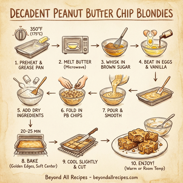 Decadent Peanut Butter Chip Blondies instructions