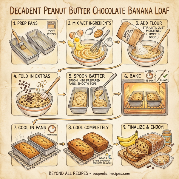 Decadent Peanut Butter Chocolate Banana Loaf instructions
