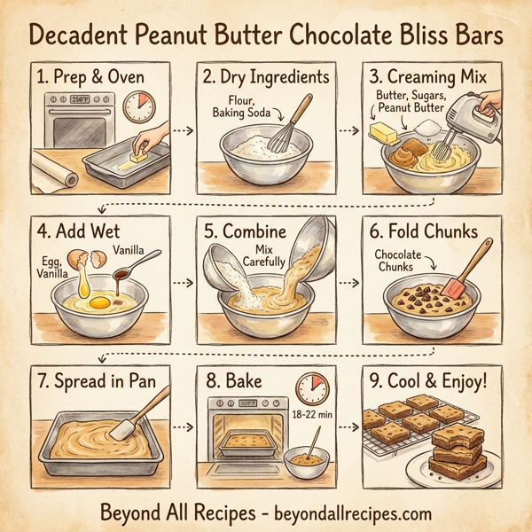Decadent Peanut Butter Chocolate Bliss Bars instructions
