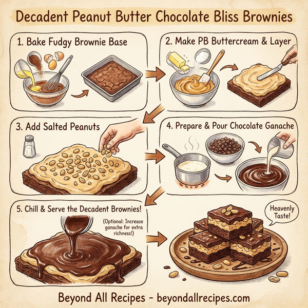 Decadent Peanut Butter Chocolate Bliss Brownies instructions