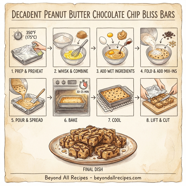 Decadent Peanut Butter Chocolate Chip Bliss Bars instructions
