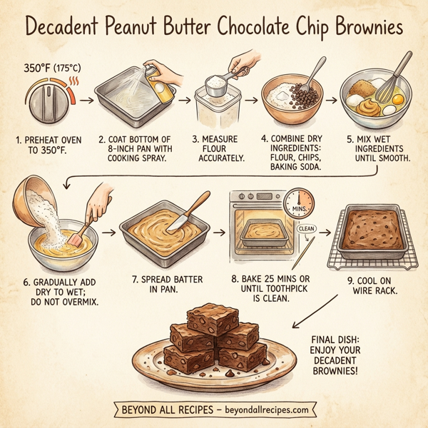 Decadent Peanut Butter Chocolate Chip Brownies instructions