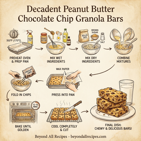 Decadent Peanut Butter Chocolate Chip Granola Bars instructions
