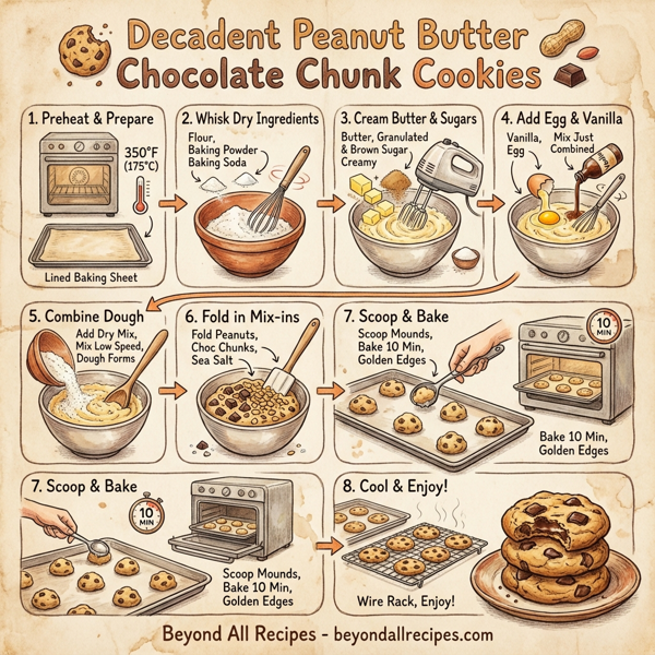 Decadent Peanut Butter Chocolate Chunk Cookies instructions
