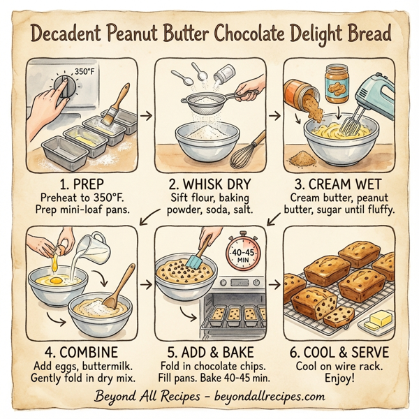 Decadent Peanut Butter Chocolate Delight Bread instructions
