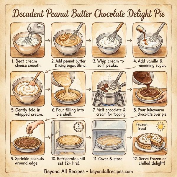 Decadent Peanut Butter Chocolate Delight Pie instructions