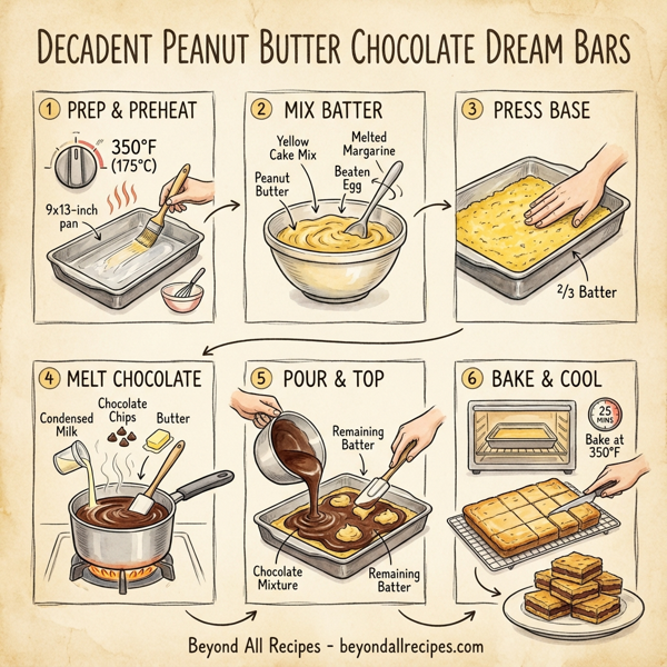 Decadent Peanut Butter Chocolate Dream Bars instructions