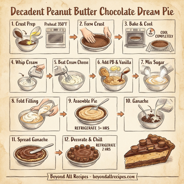 Decadent Peanut Butter Chocolate Dream Pie instructions