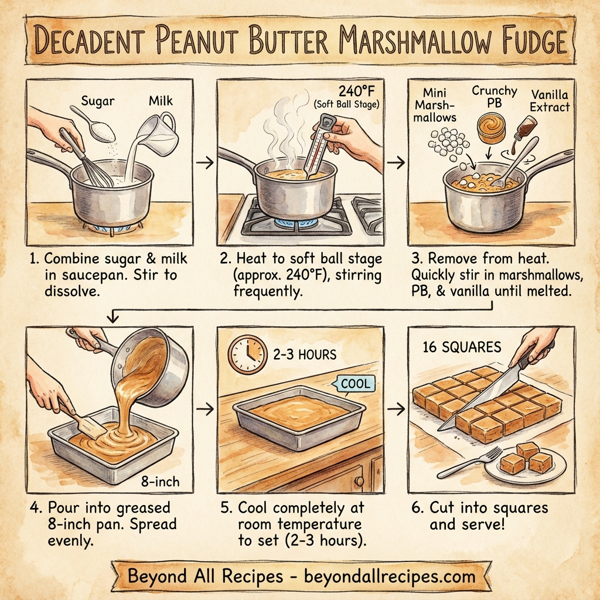 Decadent Peanut Butter Marshmallow Fudge instructions