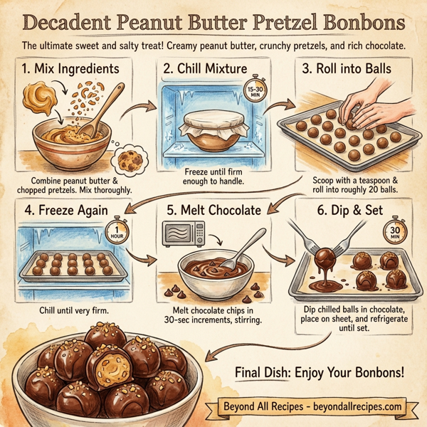 Decadent Peanut Butter Pretzel Bonbons instructions