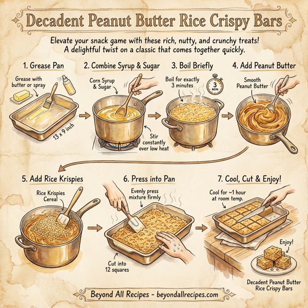 Decadent Peanut Butter Rice Crispy Bars instructions