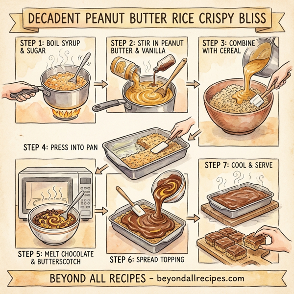 Decadent Peanut Butter Rice Crispy Bliss instructions