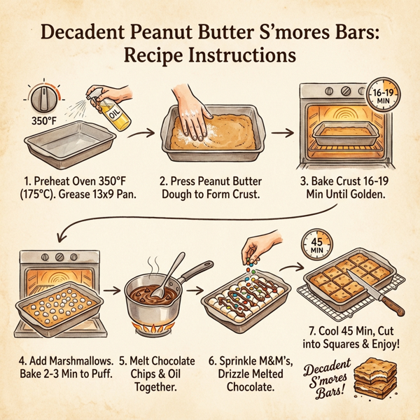 Decadent Peanut Butter S'mores Bars instructions