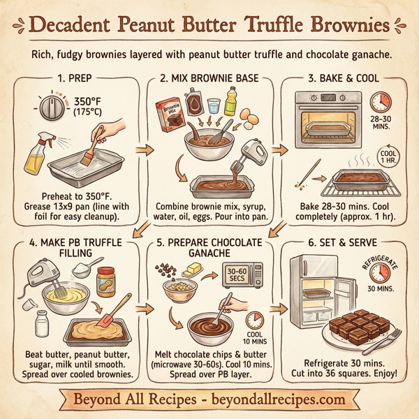 Decadent Peanut Butter Truffle Brownies instructions