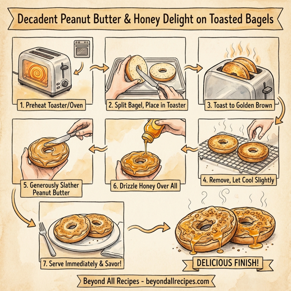 Decadent Peanut Butter & Honey Delight on Toasted Bagels instructions
