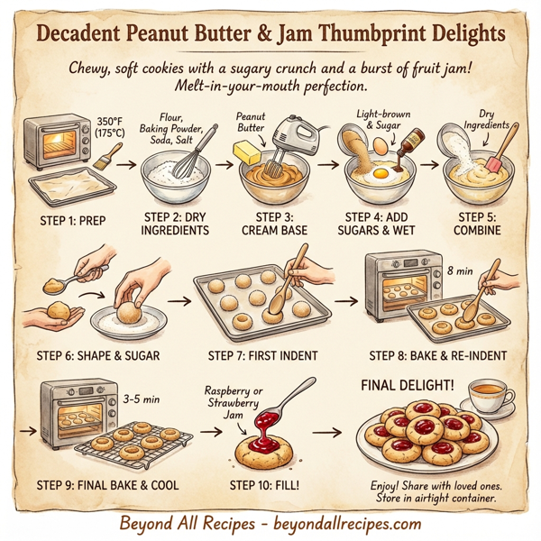 Decadent Peanut Butter & Jam Thumbprint Delights instructions