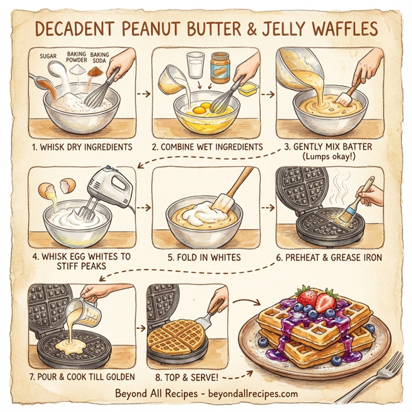 Decadent Peanut Butter & Jelly Waffles instructions