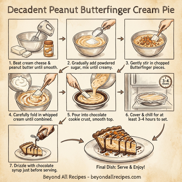 Decadent Peanut Butterfinger Cream Pie instructions