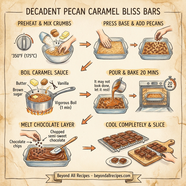 Decadent Pecan Caramel Bliss Bars instructions