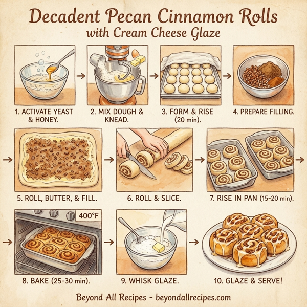 Decadent Pecan Cinnamon Rolls with Cream Cheese Glaze instructions