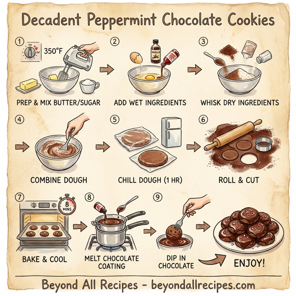 Decadent Peppermint Chocolate Cookies instructions