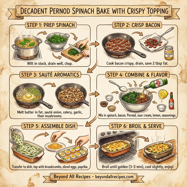 Decadent Pernod Spinach Bake with Crispy Topping instructions