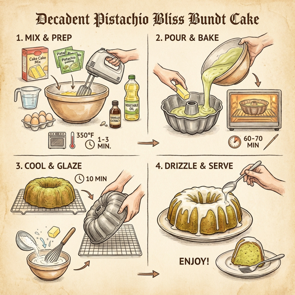 Decadent Pistachio Bliss Bundt Cake instructions