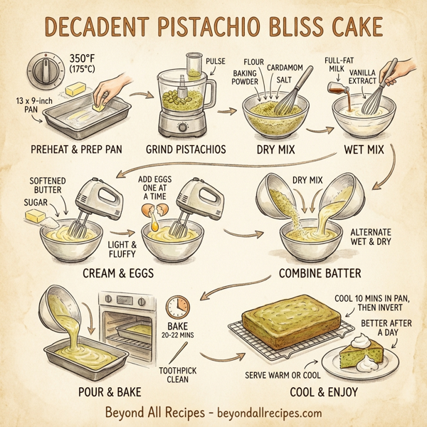 Decadent Pistachio Bliss Cake instructions