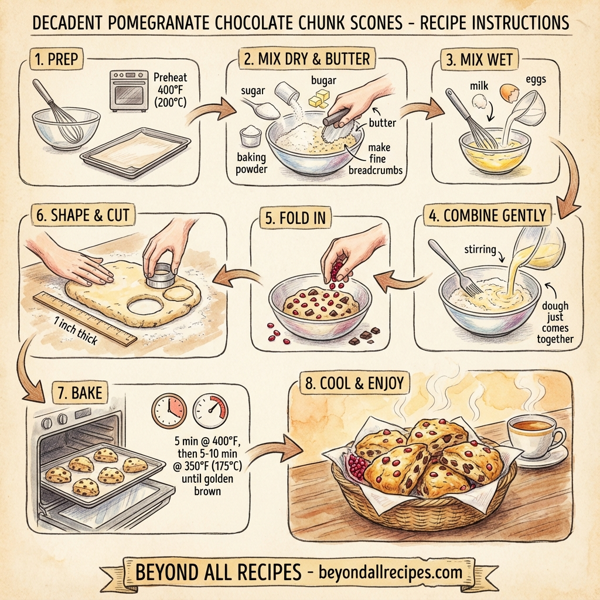 Decadent Pomegranate Chocolate Chunk Scones instructions