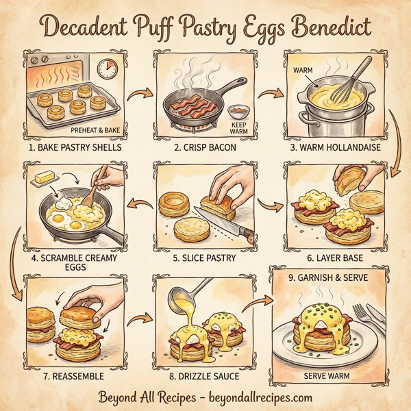 Decadent Puff Pastry Eggs Benedict instructions