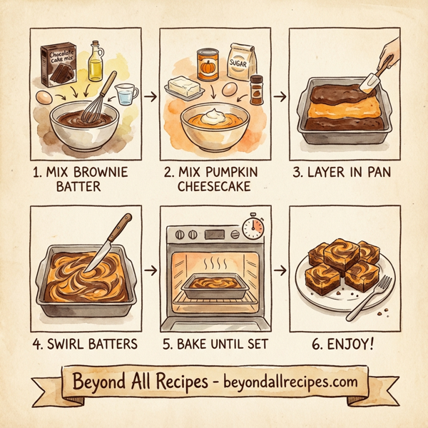 Decadent Pumpkin Cheesecake Brownies instructions