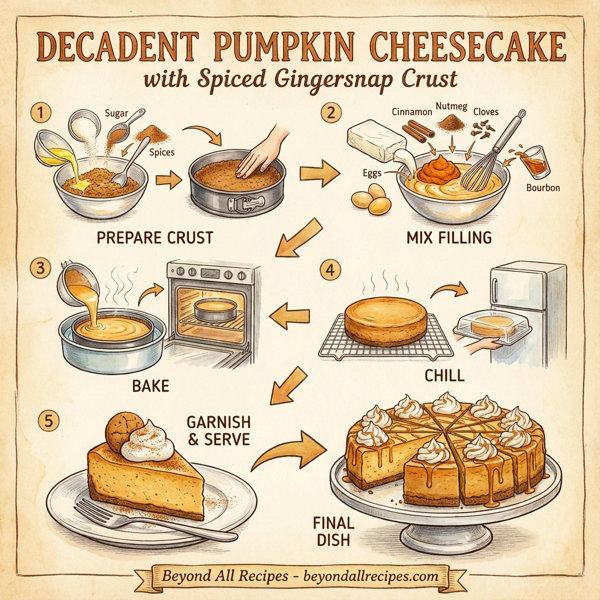 Decadent Pumpkin Cheesecake with Spiced Gingersnap Crust instructions