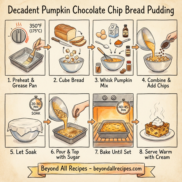Decadent Pumpkin Chocolate Chip Bread Pudding instructions
