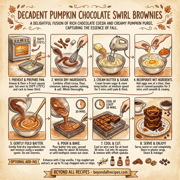 Decadent Pumpkin Chocolate Swirl Brownies instructions
