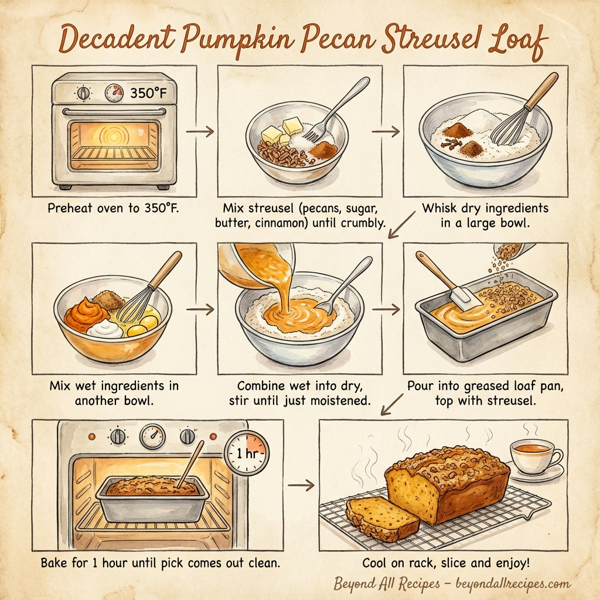 Decadent Pumpkin Pecan Streusel Loaf instructions