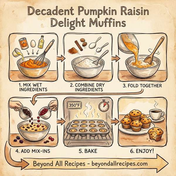 Decadent Pumpkin Raisin Delight Muffins instructions