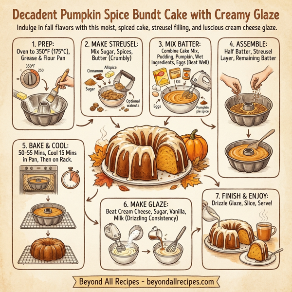 Decadent Pumpkin Spice Bundt Cake with Creamy Glaze instructions