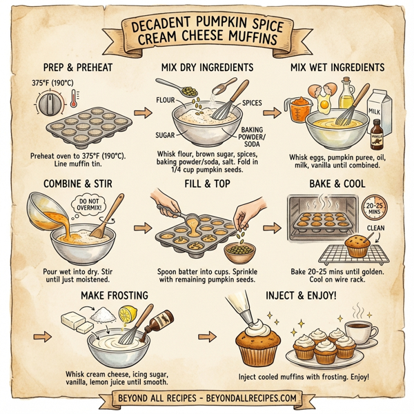 Decadent Pumpkin Spice Cream Cheese Muffins instructions