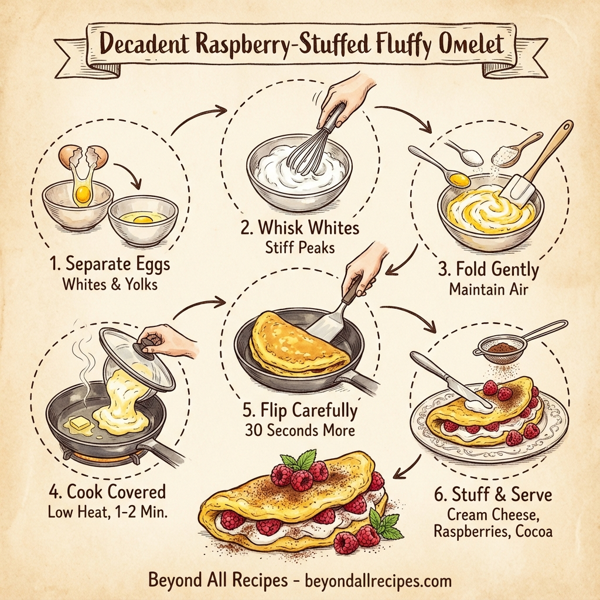 Decadent Raspberry-Stuffed Fluffy Omelet instructions